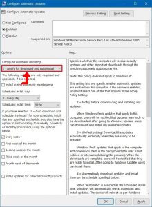 Notify Download Auto Install Option Windows 10