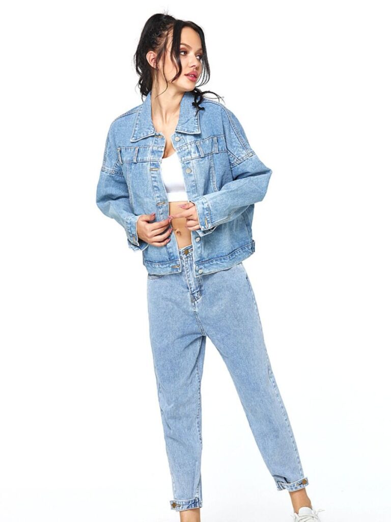 Turn Down Collar Slim Fit Denim Casual Jacket