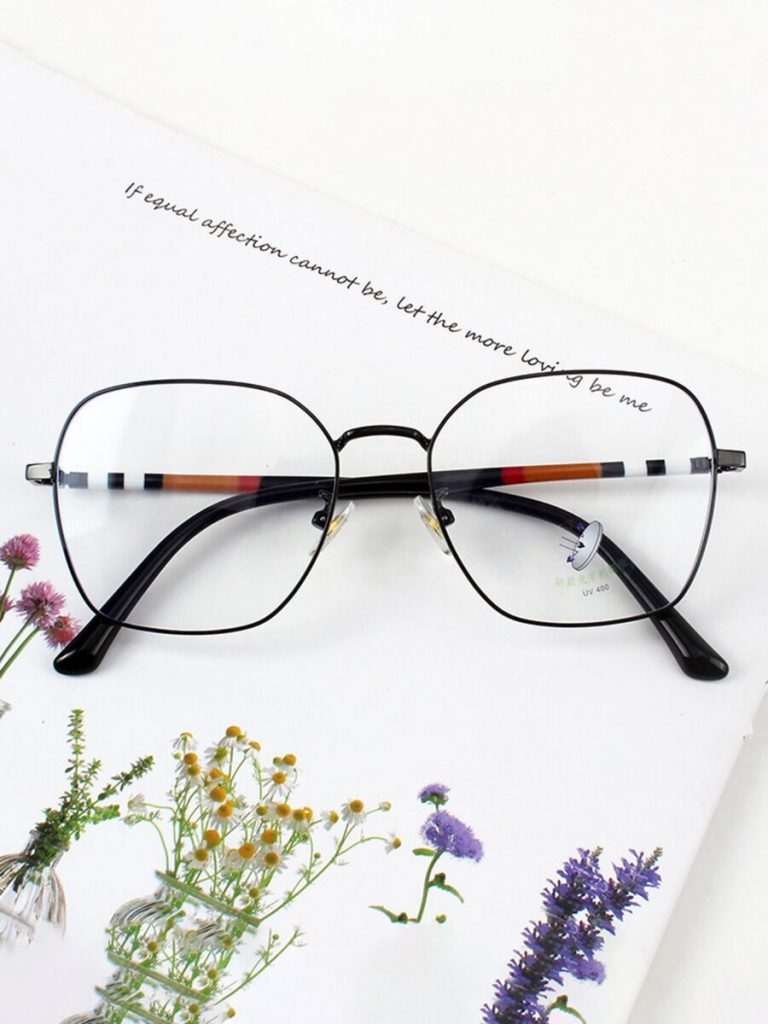Stripe Metal Frame Anti-blue Glasses