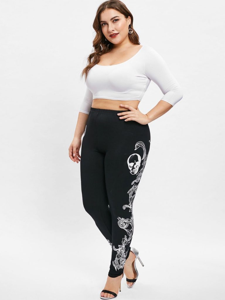 Plus Size Print Retro Women's Leggings