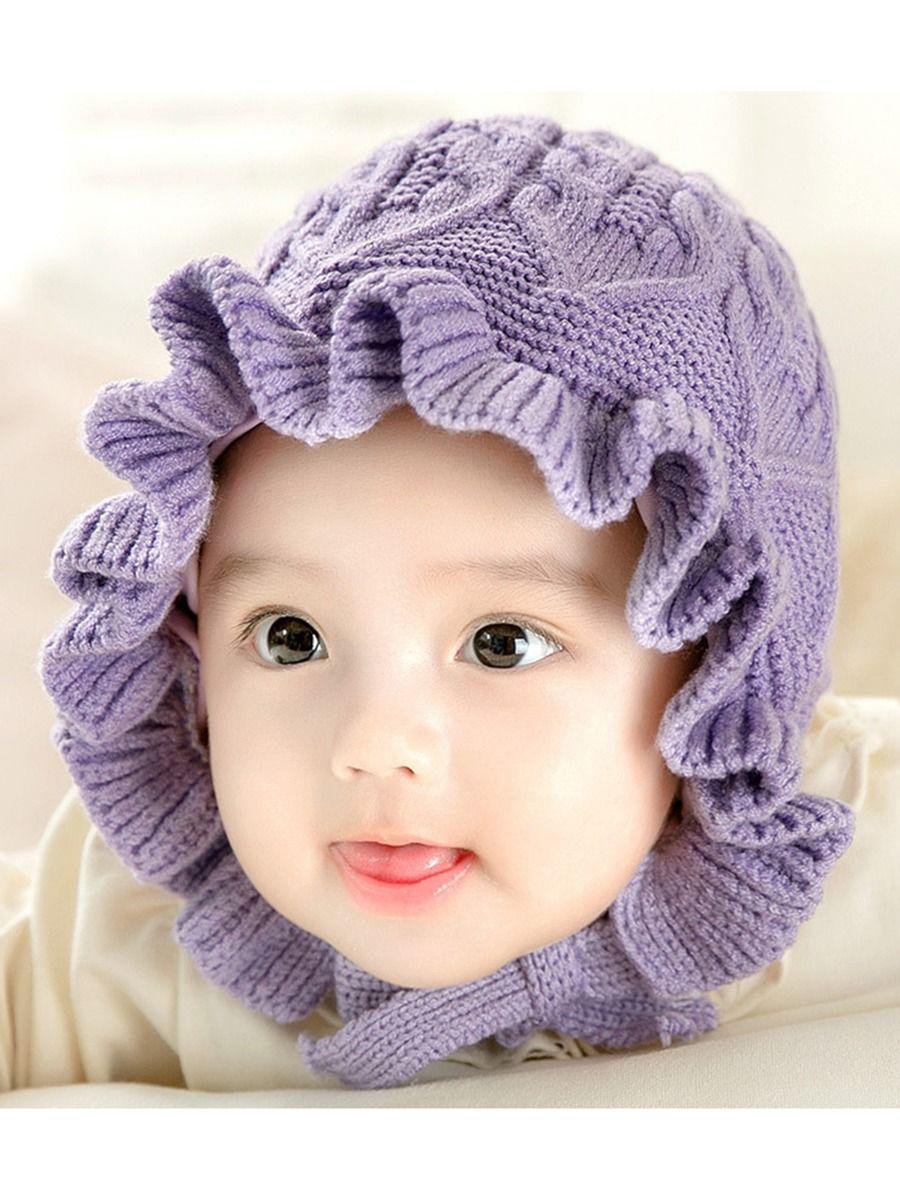 kiskissing wholesale baby ruffle knit hat