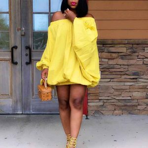 one-shoulder-dress-yellow-front-view