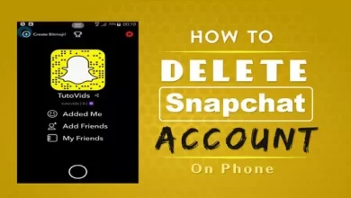 delete snapchat account