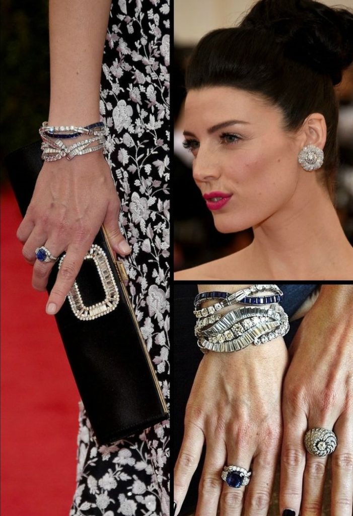 Jessica Paré in met gala wear Vintage Diamond Bracelet
