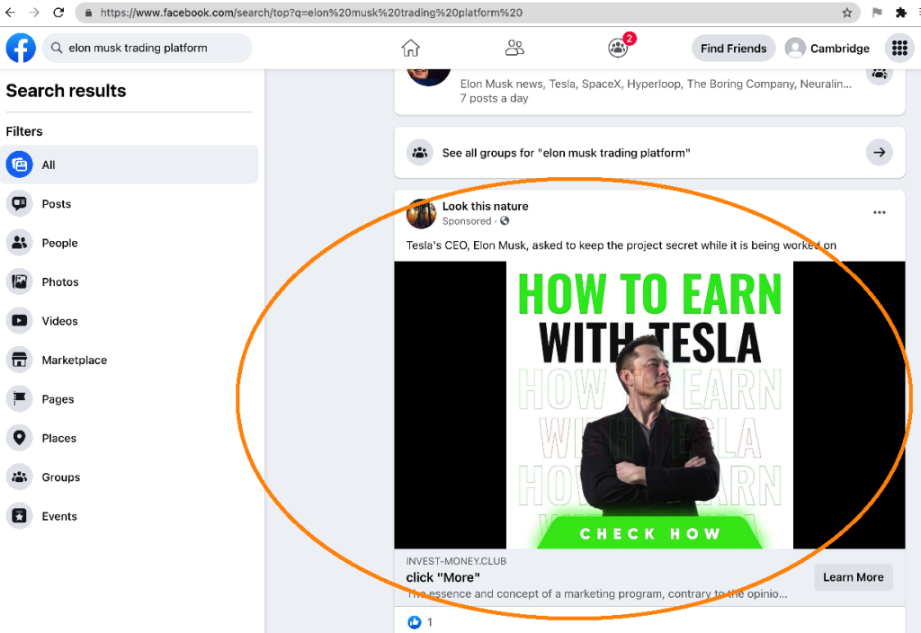Elon Musk Scam Facebook