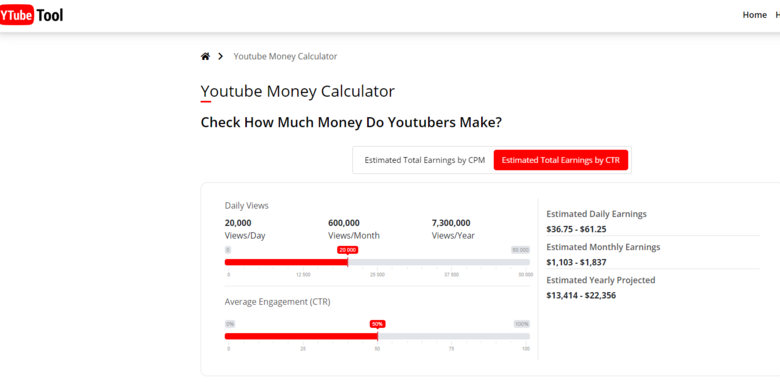 Youtube Money Calculator