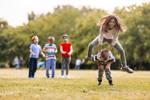 kids playing leap frog game